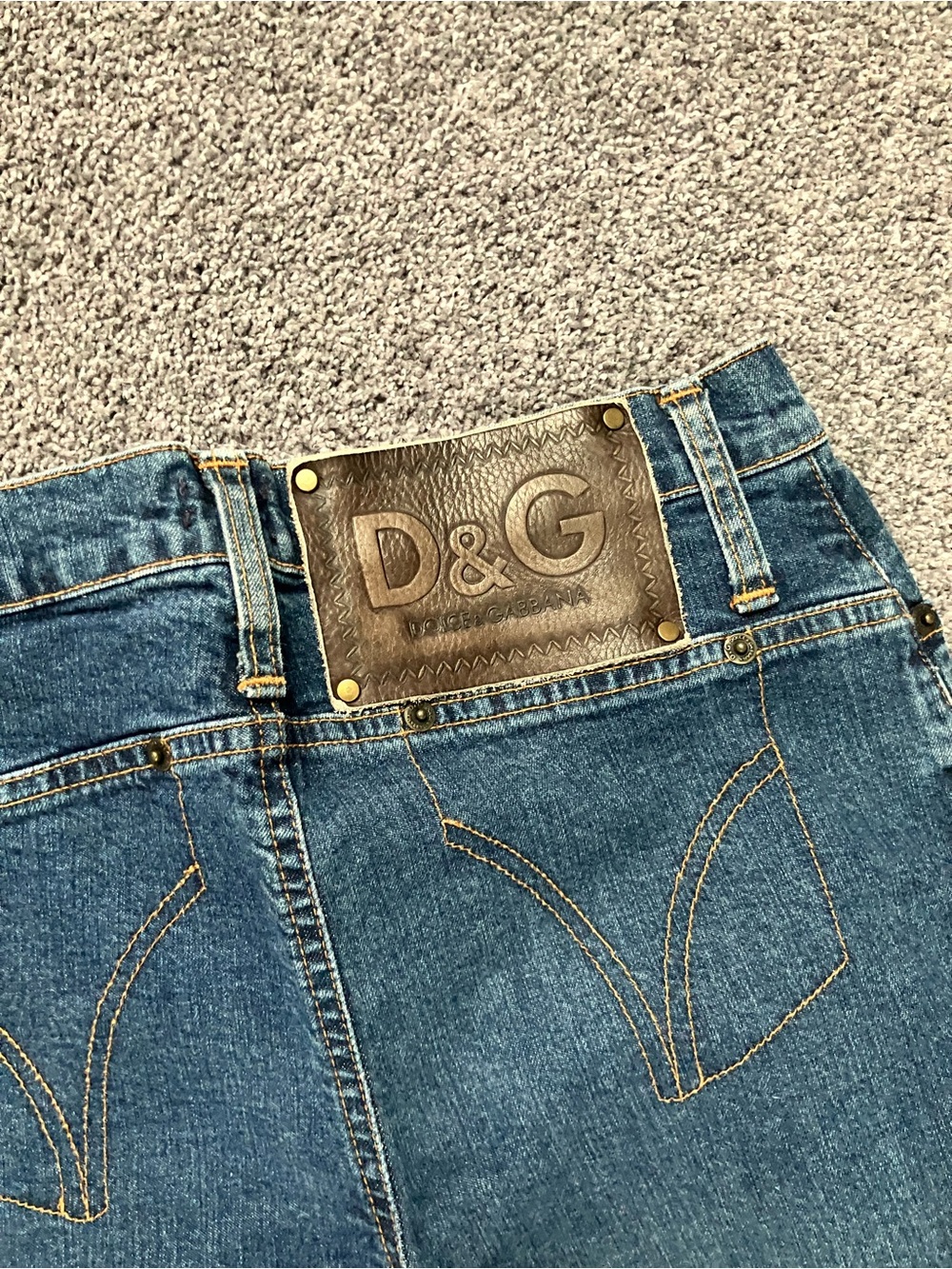 D&G women’s Denim boot-cut Jeans in Blue with Contrast Stitching